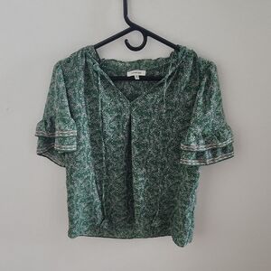Max Studio Green Floral Women's Top